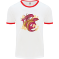 A Chinese Dragon Mens White Ringer T-Shirt White/Red