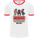 Music Festival Beer Alcohol Gig Dance Rock Mens White Ringer T-Shirt White/Red