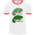 Chameleoff Chameleon Funny Off On Mens White Ringer T-Shirt White/Red