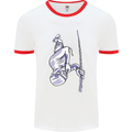 Freediving Chain Diver Scuba Diving Mens White Ringer T-Shirt White/Red