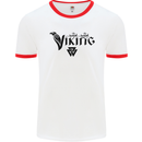 Viking Thor Odin Valhalla Norse Mythology Mens White Ringer T-Shirt White/Red