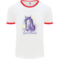 Horse Is My Spiritual Animal Equestrian Mens White Ringer T-Shirt White/Red