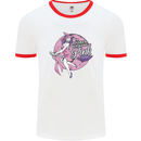 Breast Cancer Awareness Witch Halloween Mens Ringer T-Shirt White/Red
