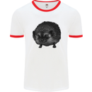 A Hedgehog Drawing Mens White Ringer T-Shirt White/Red