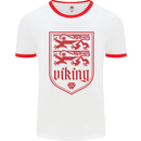 The Vikings Valknut Symbol Lions Valhalla Mens White Ringer T-Shirt White/Red
