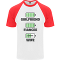 Girlfriend Fiance Wife Loading Engagement Mens S/S Baseball T-Shirt White/Red