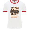70 Year Old Banger Birthday 70th Year Old Mens Ringer T-Shirt White/Red