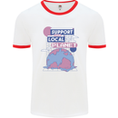 Climate Change Support Your Local Planet Mens Ringer T-Shirt White/Red