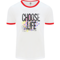 Choose Life Mens White Ringer T-Shirt White/Red