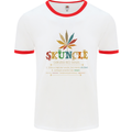 Skuncle Uncle That Smokes Weed Funny Drugs Mens White Ringer T-Shirt White/Red