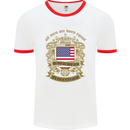 All Men Are Born Equal American America USA Mens White Ringer T-Shirt White/Red