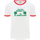 I Put the DD in St. Paddy's Day Funny Boobs Mens White Ringer T-Shirt White/Red