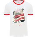 Life is Better With Chickens Around Farmer Mens Ringer T-Shirt White/Red