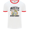 Master of All Board Games Mens Ringer T-Shirt White/Red