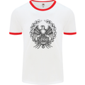 SPQR Roman Emblem Gym Training Top Mens White Ringer T-Shirt White/Red