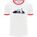 Noahs Ark Dinosaurs T-Rex Atheist Atheism Mens White Ringer T-Shirt White/Red