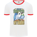 Easily Distracted by Bird Watching Mens White Ringer T-Shirt White/Red