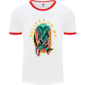 Cthulhu Believe in Me Octopus Kraken Skull Mens White Ringer T-Shirt White/Red