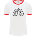 Bicycle Lungs Funny Cycling Bike Cyclist Mens White Ringer T-Shirt White/Red