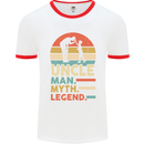 Uncle Man Myth Legend Funny Fathers Day Mens Ringer T-Shirt White/Red