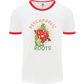 Psychedelic Roots Magic Mushrooms LSD Hippy Mens Ringer T-Shirt White/Red