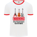 May Start Talking About Guitars Guitarist Mens White Ringer T-Shirt White/Red