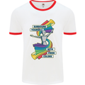 LGBT Surround Yourself Gay Pride Colours Mens White Ringer T-Shirt White/Red