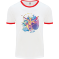 Artemis Greek Goddess of Wild Animals Mens White Ringer T-Shirt White/Red