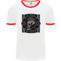 In Music We Trust Punk Rock Skull Mens Ringer T-Shirt White/Red