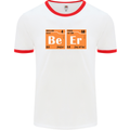 Beer Periodic Table Chemistry Geek Funny Mens White Ringer T-Shirt White/Red