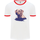 Golden Retriever Mountains Mens White Ringer T-Shirt White/Red