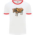 A Steampunk Bull Mens White Ringer T-Shirt White/Red