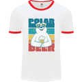 Polar Beer Funny Bear Alcohol Play on Words Mens White Ringer T-Shirt White/Red