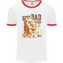 Lion Best Dad Ever Funny Father's Day Mens Ringer T-Shirt White/Red