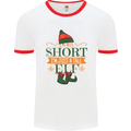 Im Not Short Tall Elf Funny Christmas Mens White Ringer T-Shirt White/Red