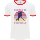 Hockey is For Girls Funny Ice Street Mens Ringer T-Shirt White/Red