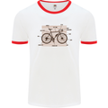 Bicycle Anatomy Funny Cycling Cyclist Funny Mens White Ringer T-Shirt White/Red