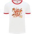 Wild & Free Mushroom Foraging Nature Mens Ringer T-Shirt White/Red