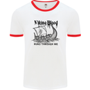 Viking Blood Runs Through Me Ship Sailing Mens Ringer T-Shirt White/Red