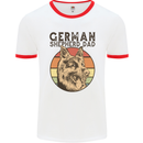 A German Shepherd Dog Dad Mens Ringer T-Shirt White/Red