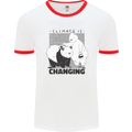 Climate Change Polar Bears Environment Mens Ringer T-Shirt White/Red