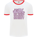 A Hippo Sleeping Shirt Hippomotamus Mens Ringer T-Shirt White/Red