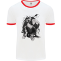 Chilled Out Chimp Chimpanzee Monkey Mens White Ringer T-Shirt White/Red