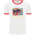 Goldendoodle Dog Art Mens White Ringer T-Shirt White/Red