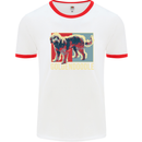 Goldendoodle Dog Art Mens White Ringer T-Shirt White/Red