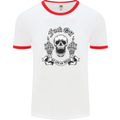 Fook Off My Life Rules Skull Finger Flip Mens Ringer T-Shirt White/Red