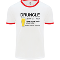 Druncle Uncle Funny Beer Alcohol Day Mens White Ringer T-Shirt White/Red