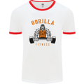 Gym Gorilla Fitness Bodybuilding Training Mens White Ringer T-Shirt White/Red