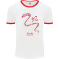 Chinese Zodiac Shengxiao Year of the Snake Mens White Ringer T-Shirt White/Red