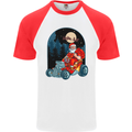 Hot Rod Santa Clause Hotrod Christmas Mens S/S Baseball T-Shirt White/Red